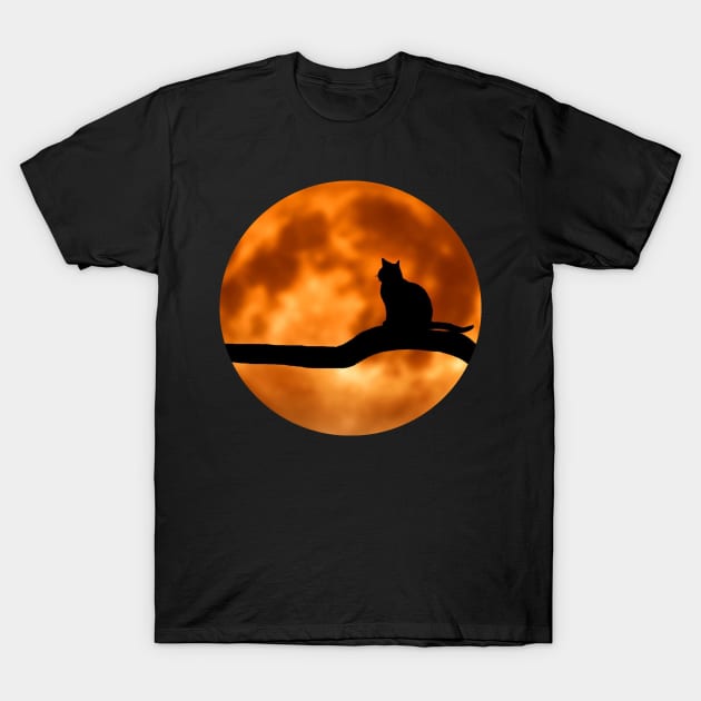 Cat Moon T-Shirt by YasStore